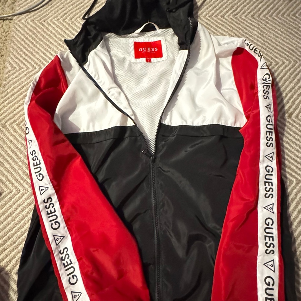 Guess Black, White, and Red Logo Windbreaker - Picture 6 of 8
